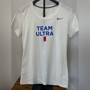 Nike Dri-fit Womens Small White “Team Ultra” Graphic Tee Running Training Top